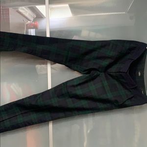 LOFT Marisa Ankle pants in blue and green plaid